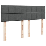 Box Spring Bed with Mattress Dark Grey Queen Fabric - Close-Up Angle