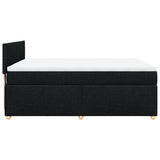 Box Spring Bed with Mattress Black Queen Fabric - 45-Degree Angle