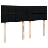 Box Spring Bed with Mattress Black Queen Fabric