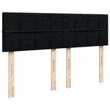 Box Spring Bed with Mattress Black Queen Fabric - Close-Up Angle