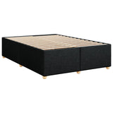 Box Spring Bed with Mattress Black Queen Fabric - Low Angle