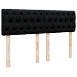 Box Spring Bed with Mattress Black Queen Fabric - Close-Up Angle