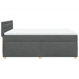 Box Spring Bed with Mattress Dark Grey Queen Fabric - 45-Degree Angle