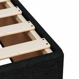 Box Spring Bed with Mattress Black Queen Fabric - Extra Image