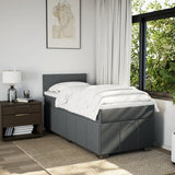 Box Spring Bed with Mattress Dark Grey King Single Fabric - Side View
