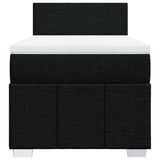 Box Spring Bed with Mattress Black King Single Fabric - Top-Down View