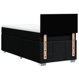 Box Spring Bed with Mattress Black King Single Fabric - Rear View