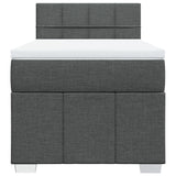 Box Spring Bed with Mattress Dark Grey King Single Fabric - Top-Down View