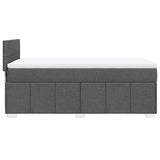 Box Spring Bed with Mattress Dark Grey King Single Fabric - 45-Degree Angle