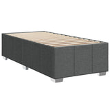 Box Spring Bed with Mattress Dark Grey King Single Fabric - Low Angle