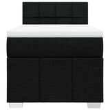 Box Spring Bed with Mattress Black King Single Fabric - Top-Down View