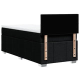 Box Spring Bed with Mattress Black King Single Fabric - Rear View