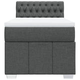 Box Spring Bed with Mattress Dark Grey King Single Fabric - Top-Down View