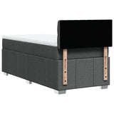 Box Spring Bed with Mattress Dark Grey King Single Fabric - Rear View