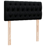 Box Spring Bed with Mattress Black King Single Fabric - Close-Up Angle