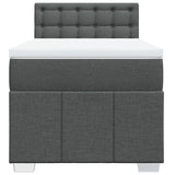 Box Spring Bed with Mattress Dark Grey King Single Fabric - Top-Down View