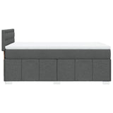 Box Spring Bed with Mattress Dark Grey King Single Fabric - 45-Degree Angle