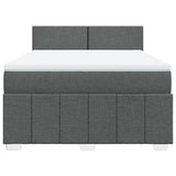 Box Spring Bed with Mattress Dark Grey Double Fabric - Top-Down View