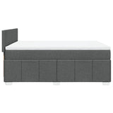 Box Spring Bed with Mattress Dark Grey Double Fabric - 45-Degree Angle