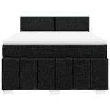 Box Spring Bed with Mattress Black Double Fabric - Top-Down View