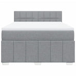 Box Spring Bed with Mattress Dark Grey Double Fabric