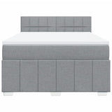 Box Spring Bed with Mattress Dark Grey Double Fabric - Top-Down View
