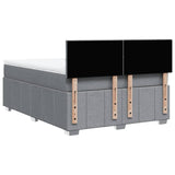 Box Spring Bed with Mattress Dark Grey Double Fabric - Rear View