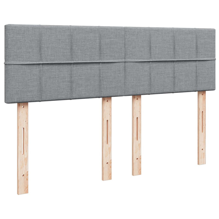 Box Spring Bed with Mattress Dark Grey Double Fabric