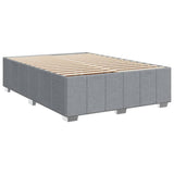Box Spring Bed with Mattress Dark Grey Double Fabric - Low Angle
