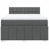 Box Spring Bed with Mattress Black Double Fabric