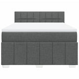 Box Spring Bed with Mattress Black Double Fabric - Top-Down View