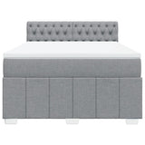 Box Spring Bed with Mattress Dark Grey Double Fabric - Top-Down View