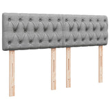 Box Spring Bed with Mattress Dark Grey Double Fabric - Close-Up Angle