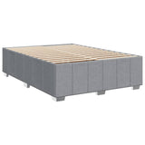 Box Spring Bed with Mattress Dark Grey Double Fabric - Low Angle