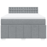 Box Spring Bed with Mattress Dark Grey Double Fabric - Top-Down View