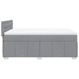 Box Spring Bed with Mattress Dark Grey Double Fabric - 45-Degree Angle