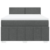 Box Spring Bed with Mattress Dark Grey Queen Fabric - Top-Down View