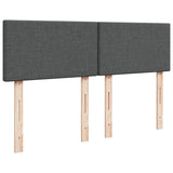 Box Spring Bed with Mattress Dark Grey Queen Fabric - Close-Up Angle