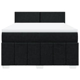 Box Spring Bed with Mattress Black Queen Fabric - Top-Down View