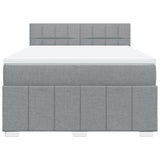 Box Spring Bed with Mattress Dark Grey Queen Fabric