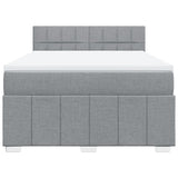 Box Spring Bed with Mattress Dark Grey Queen Fabric - Top-Down View
