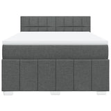 Box Spring Bed with Mattress Black Queen Fabric - Top-Down View