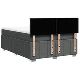 Box Spring Bed with Mattress Black Queen Fabric - Rear View