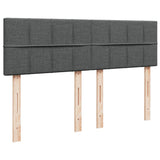 Box Spring Bed with Mattress Black Queen Fabric