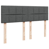 Box Spring Bed with Mattress Black Queen Fabric - Close-Up Angle