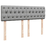 Box Spring Bed with Mattress Dark Grey Queen Fabric - Close-Up Angle