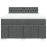Box Spring Bed with Mattress Black Queen Fabric - Top-Down View