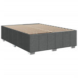 Box Spring Bed with Mattress Black Queen Fabric - Low Angle