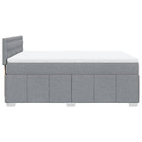 Box Spring Bed with Mattress Dark Grey Queen Fabric - 45-Degree Angle