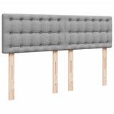 Box Spring Bed with Mattress Dark Grey Queen Fabric - Close-Up Angle